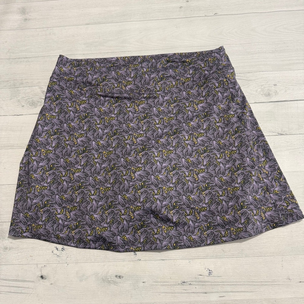 Youer women's purple patterned skort size medium